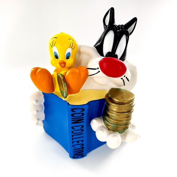 Other - Vtg 1998 Warner Bros Sylvester Tweety Coin Collecting Piggy Bank w/ Stopper